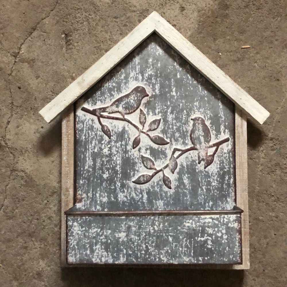 Tin bird wall decor
